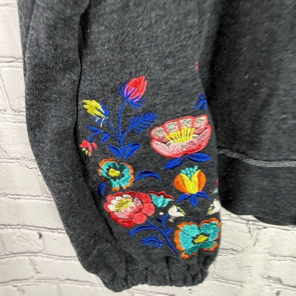 Rock & Roll Long Sleeve Floral Embroidered Puff Sleeve Top Size XL - Picture 2 of 8